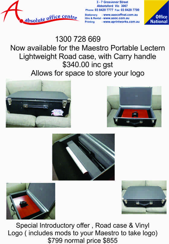 Maestro Portable Lectern Lighweight Road Case